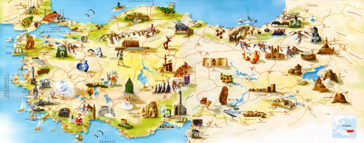 Туристическая карта Турции